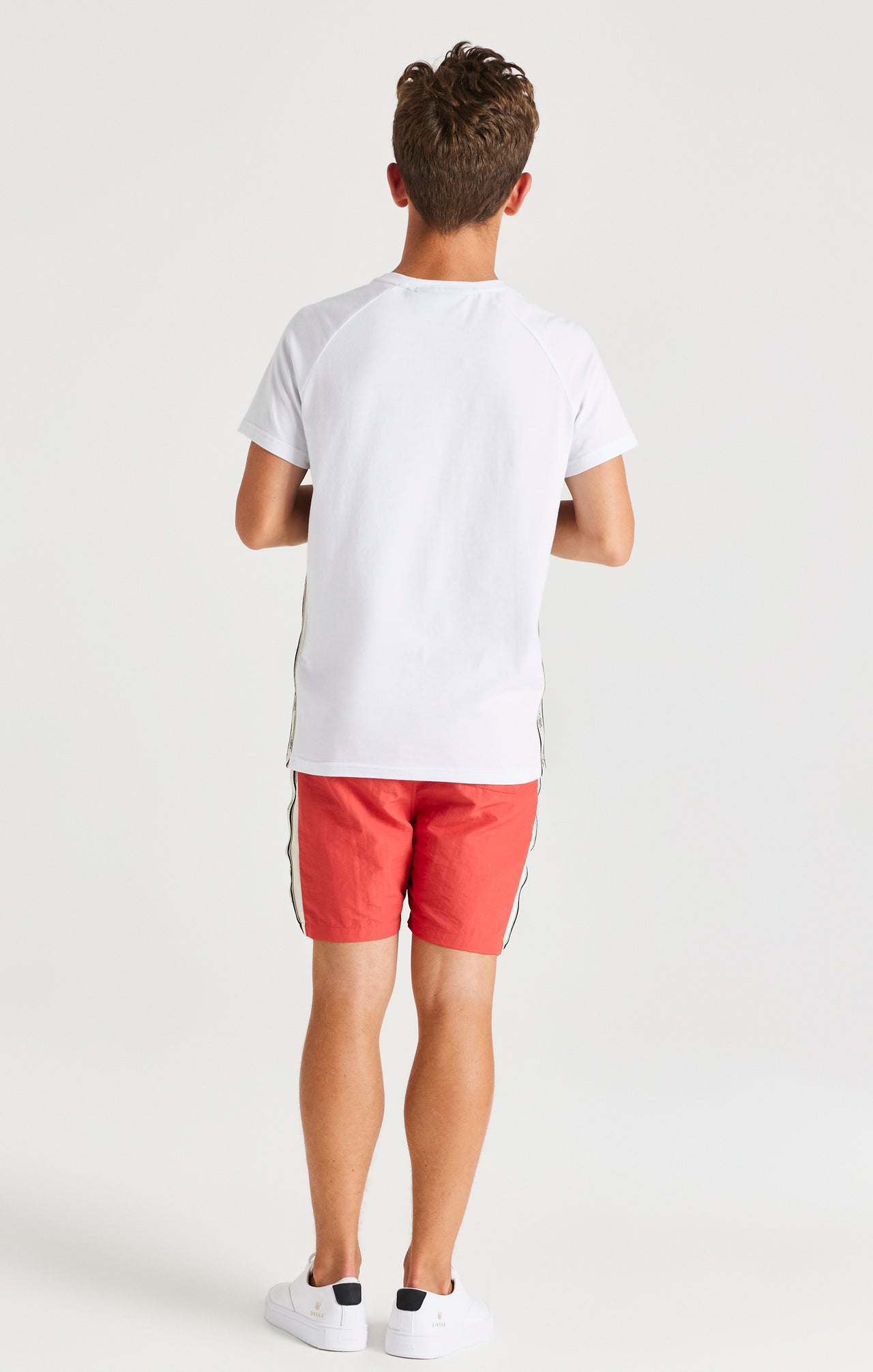 SikSilk Cali Side Tape Tee - White (4)