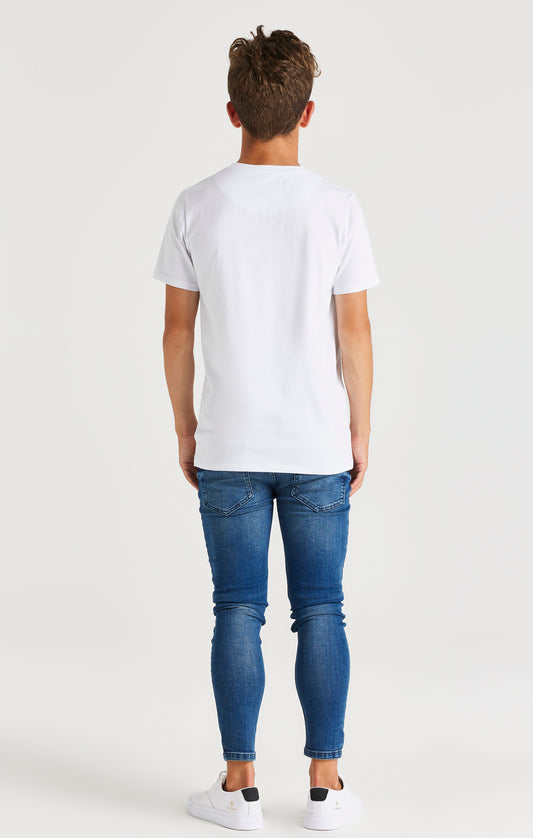 Boys White Branded T-Shirt