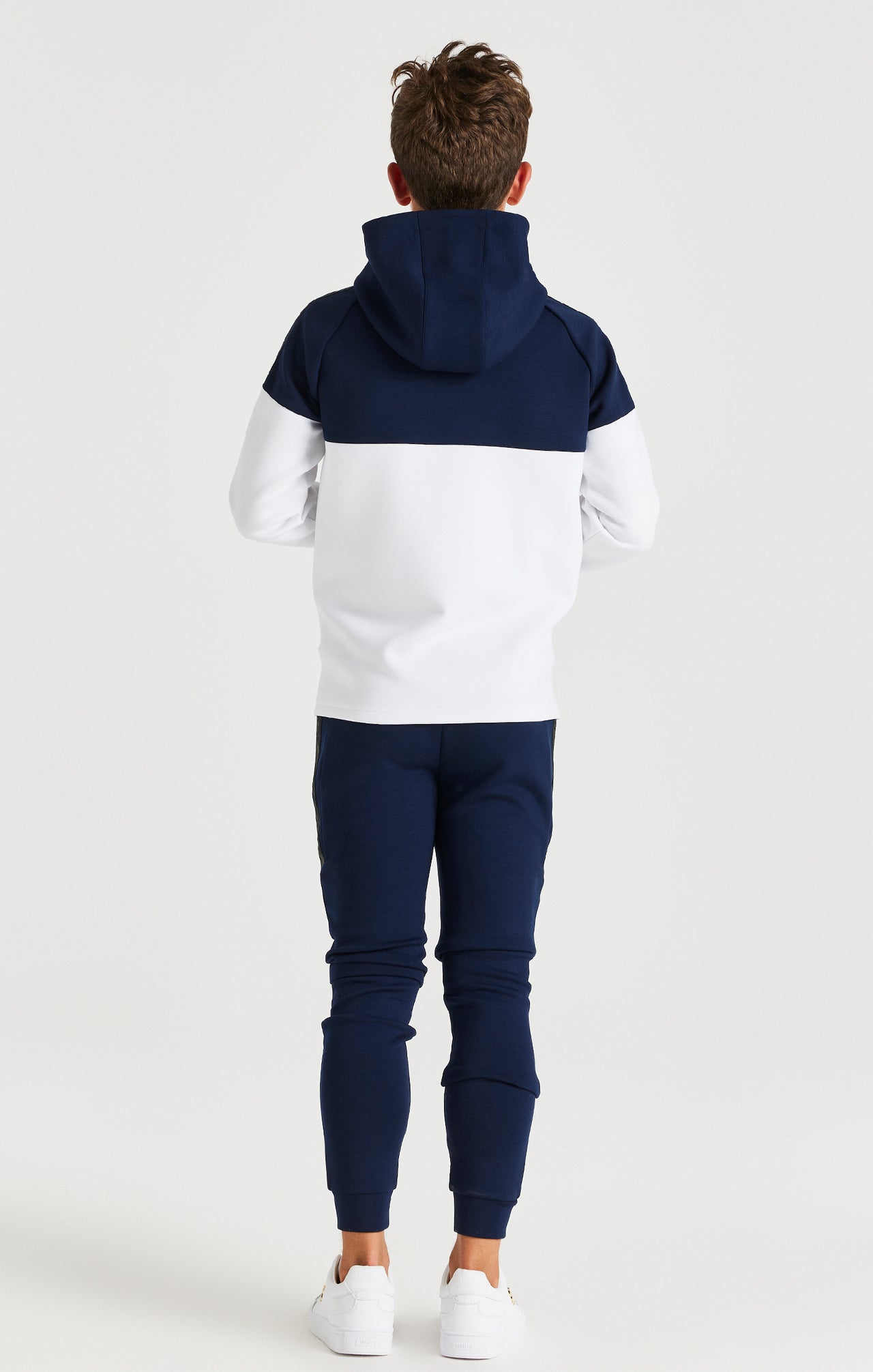 Boys Navy Poly Cut And Sew Tracksuit (2)
