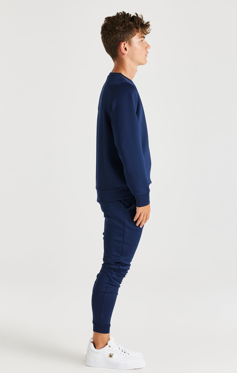 Boys Navy Poly Sweatshirt Tracksuit (1)