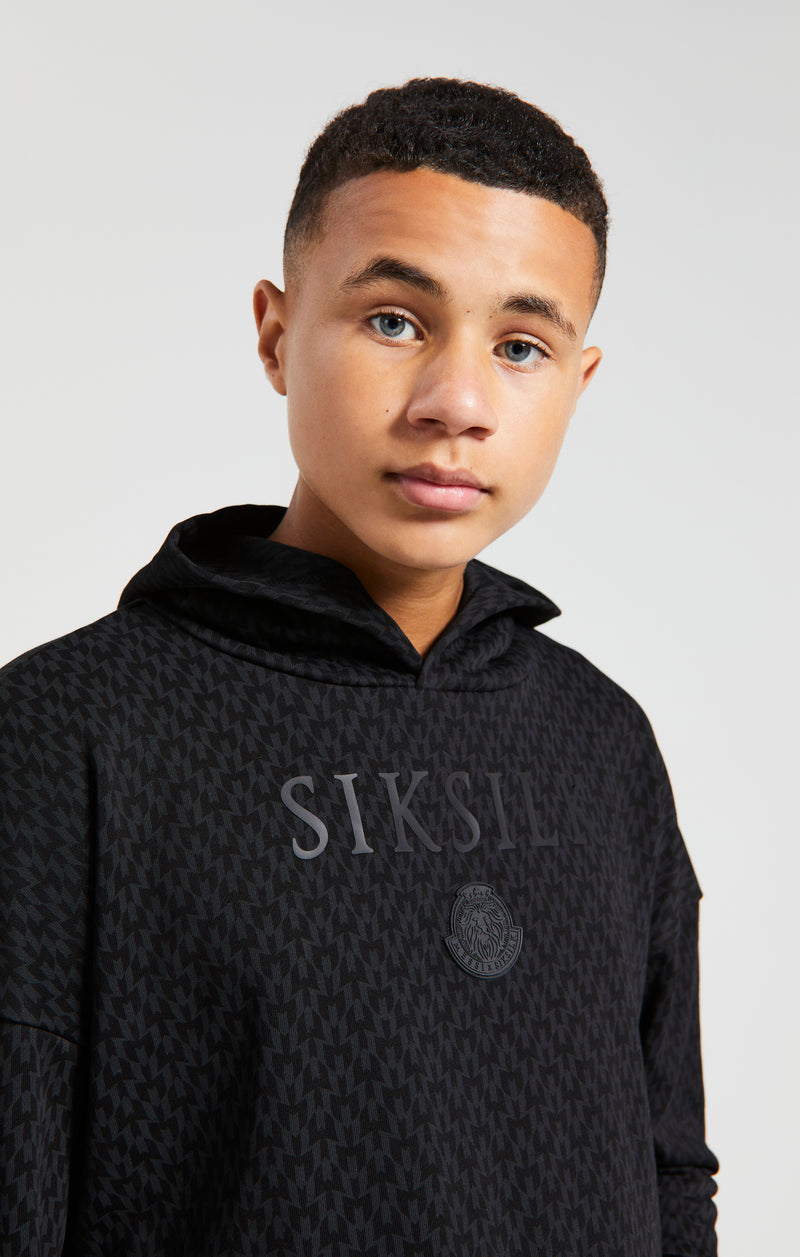 Boys Messi x SikSilk Black Printed Oversized Hoodie (1)