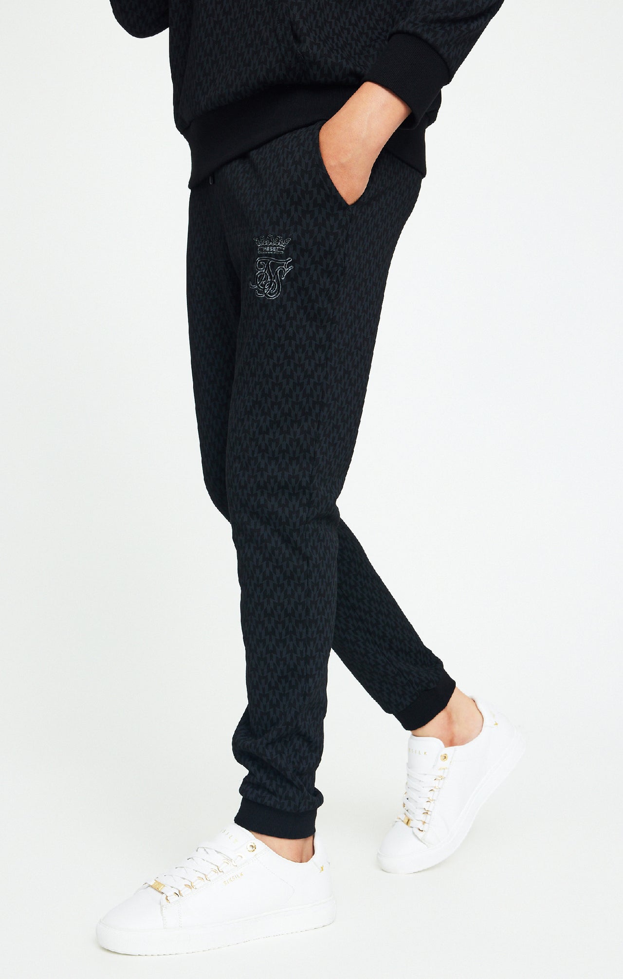 Boys Messi x SikSilk Black Print Cuffed Pant