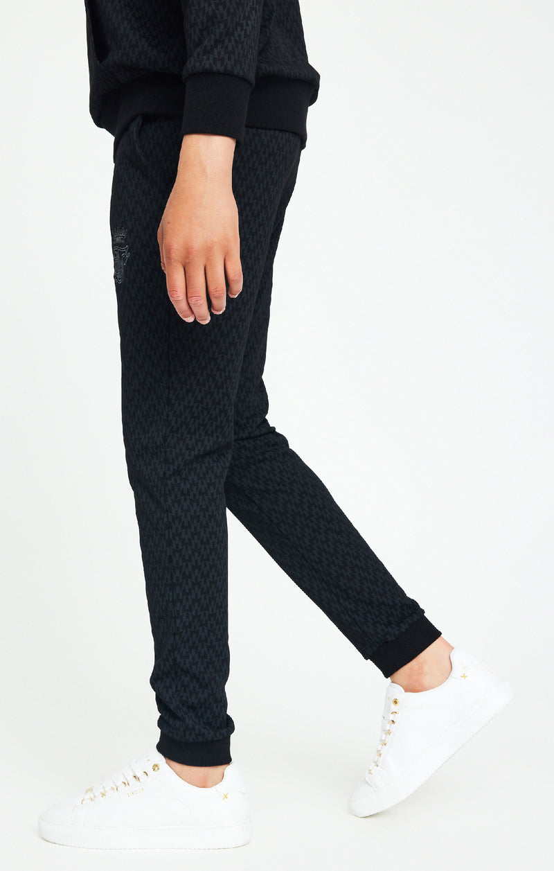 Boys Messi x SikSilk Black Print Cuffed Pant (1)