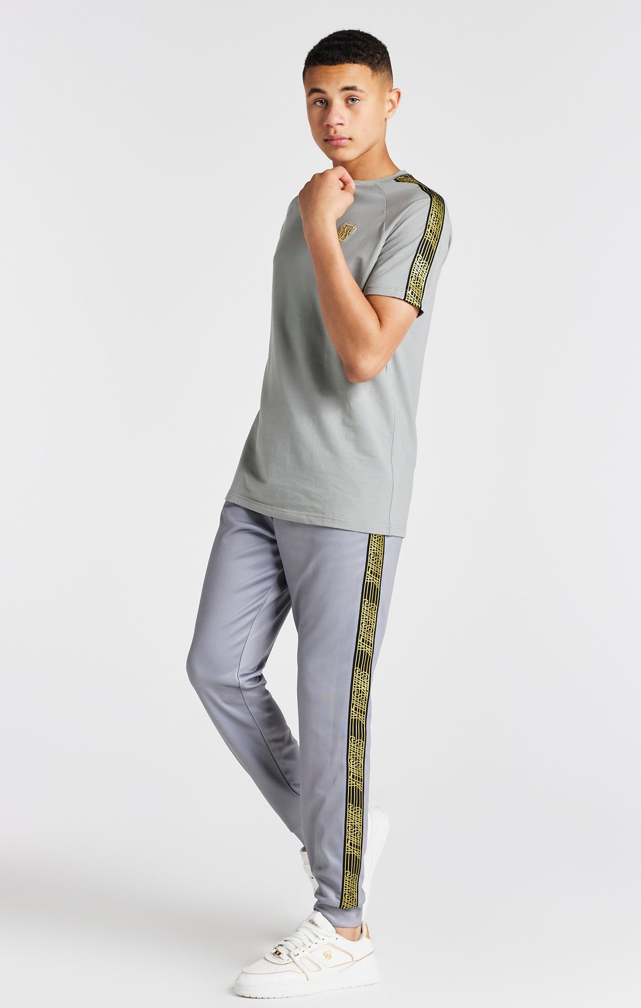 Boys Grey Taped Raglan T-Shirt (2)