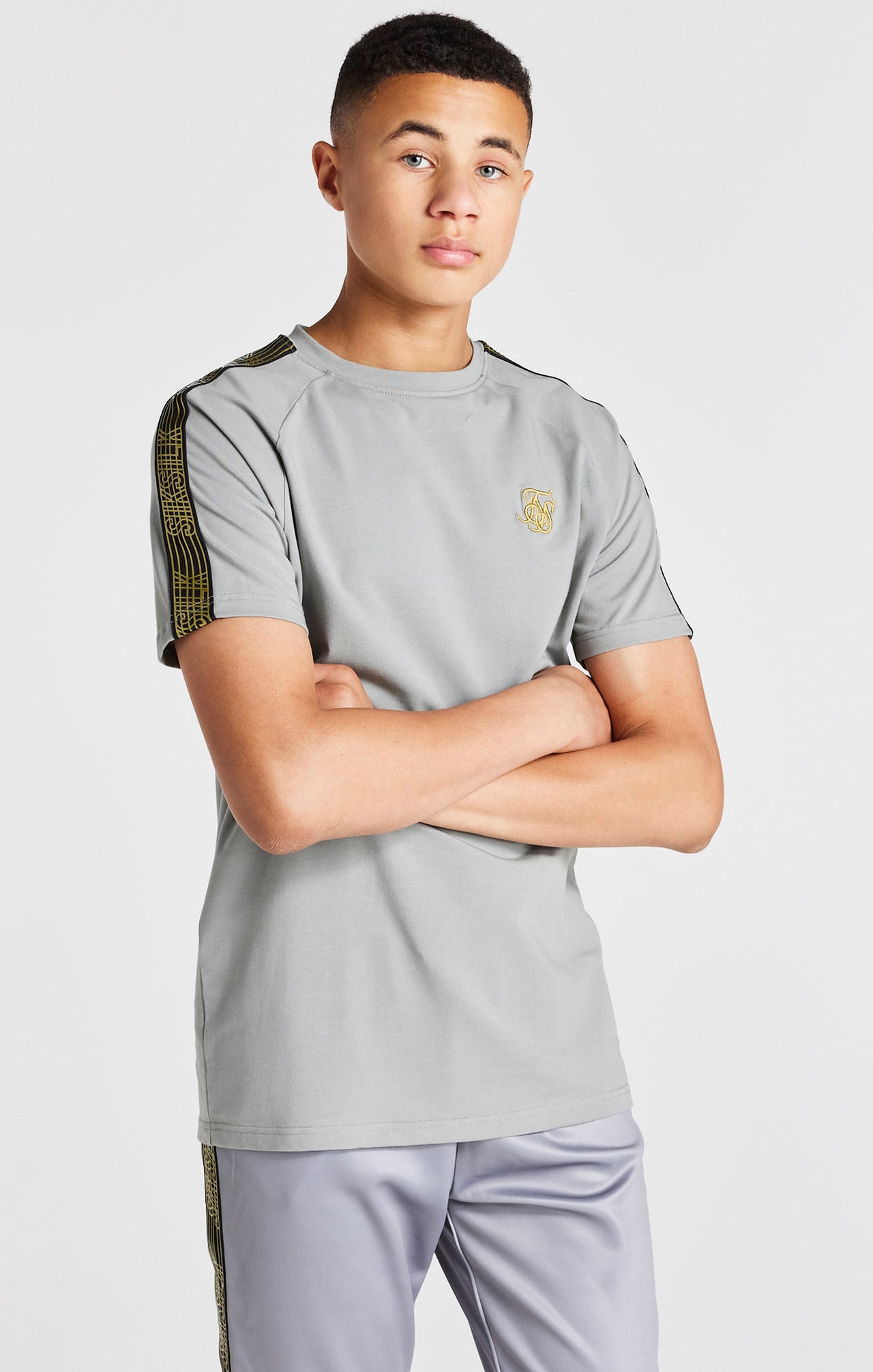 Boys Grey Taped Raglan T-Shirt (5)