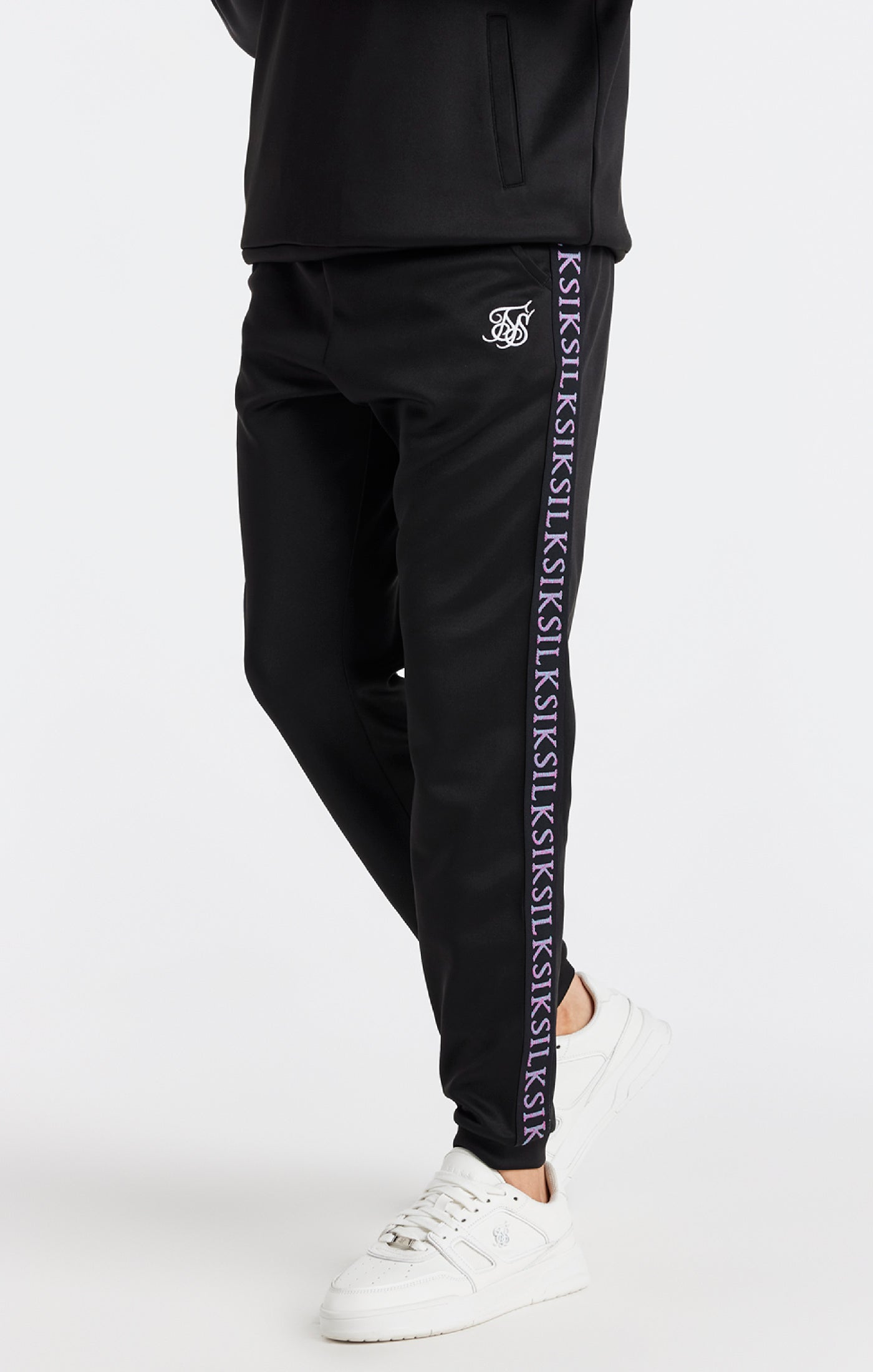 Daily paper black on sale tape logo track pants