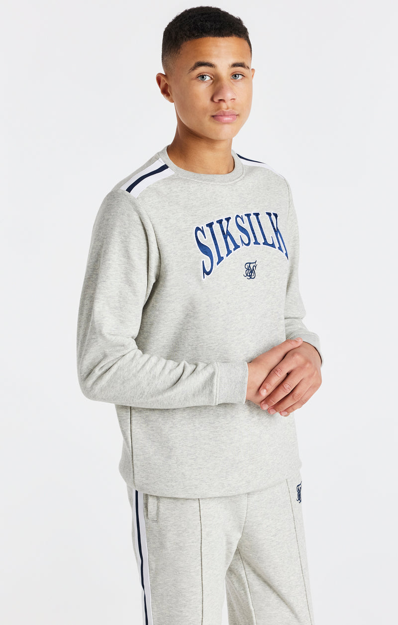 Boys Grey Marl Varsity Crew Sweatshirt