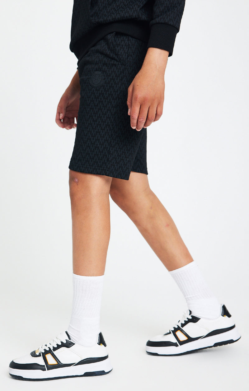 Boys Messi x SikSilk Black Print Short (1)