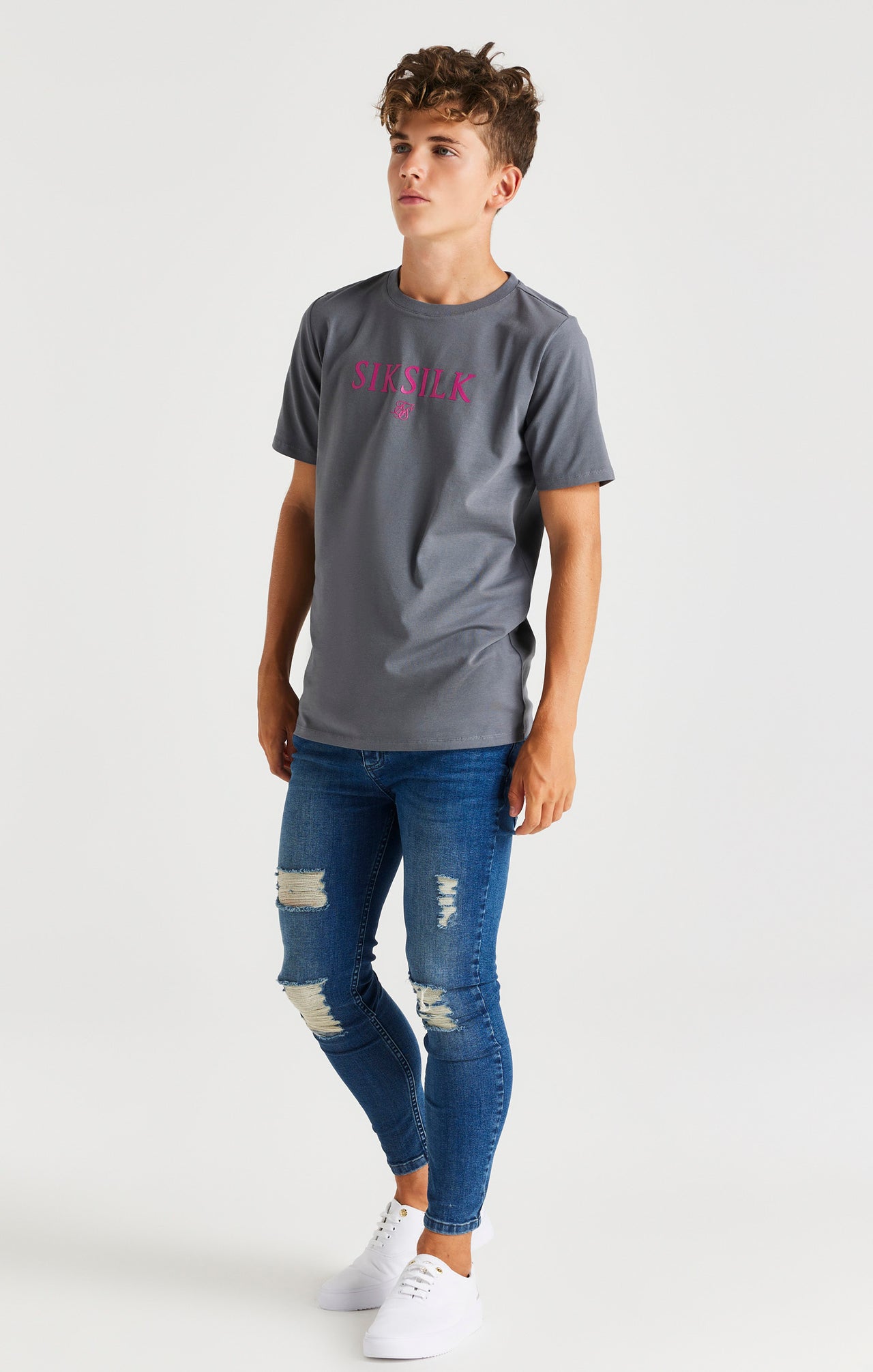 Boys Grey Branded T-Shirt (4)