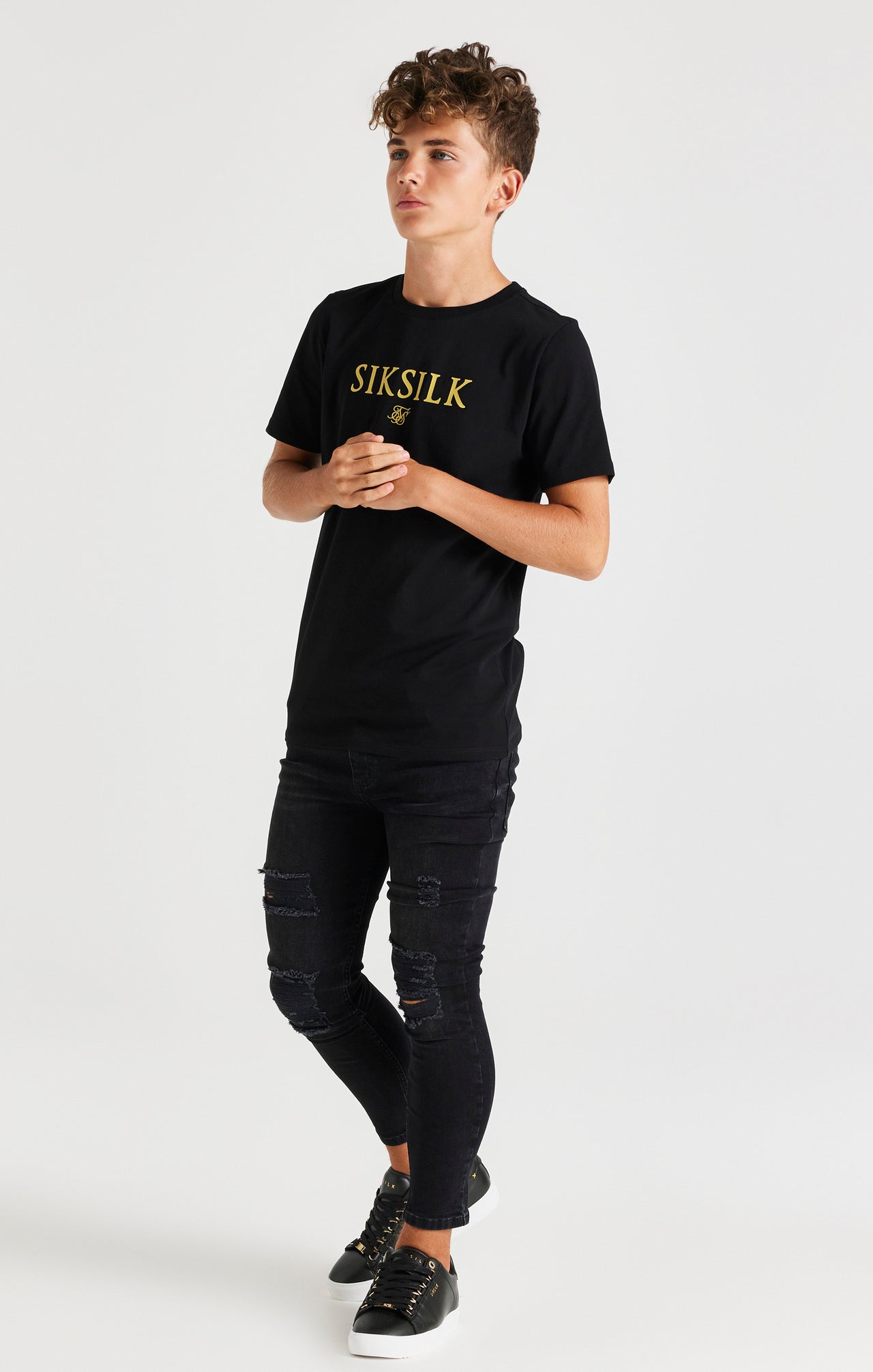 Boys Black Branded T-Shirt (3)