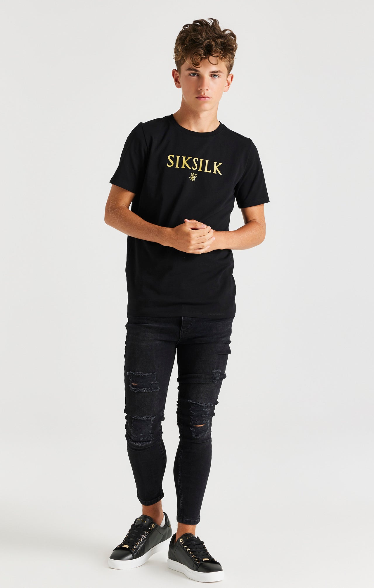 Boys Black Branded T-Shirt (2)
