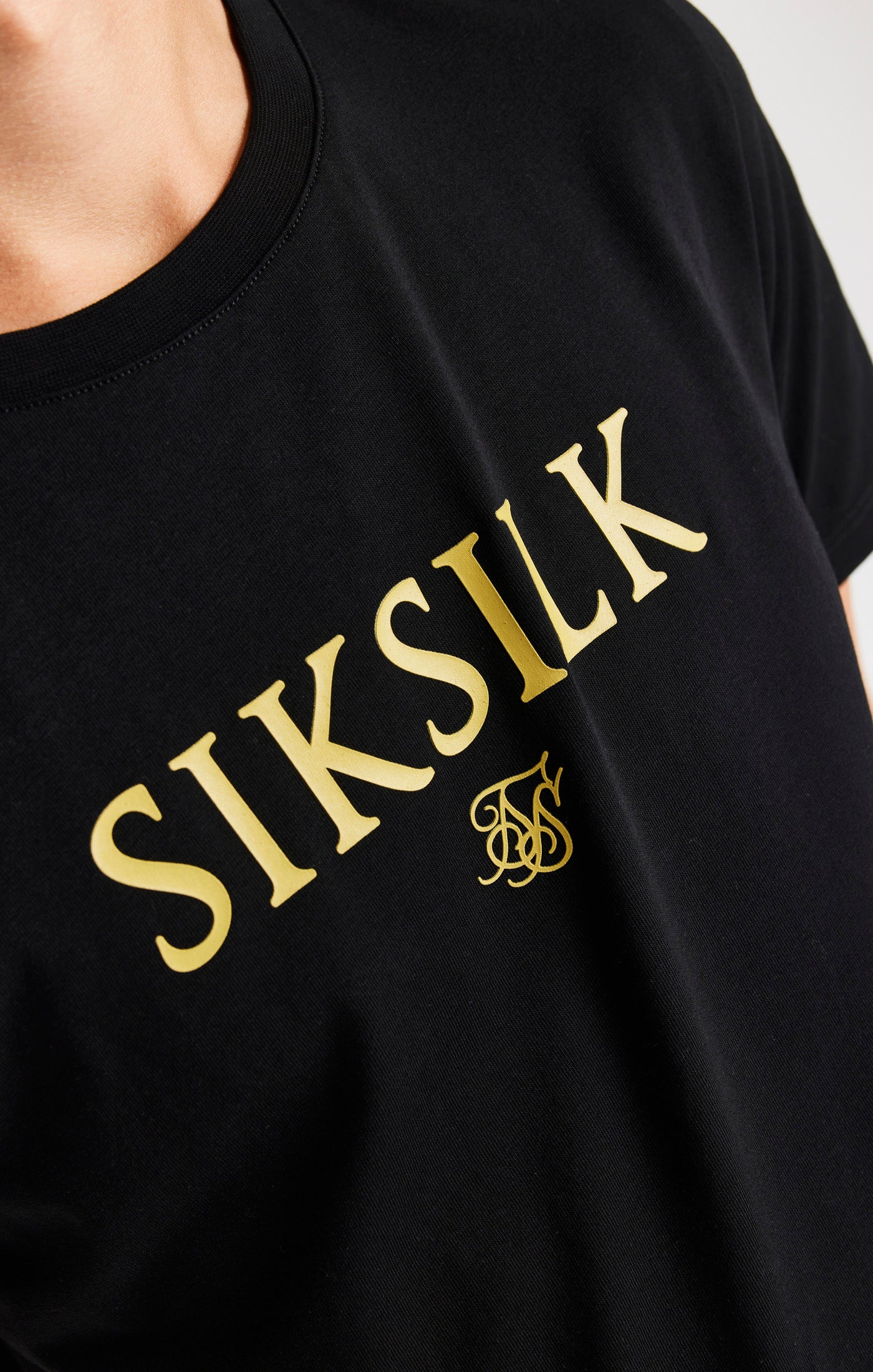 Logo De Siksilk Boys Black Branded T-Shirt SikSilk UK