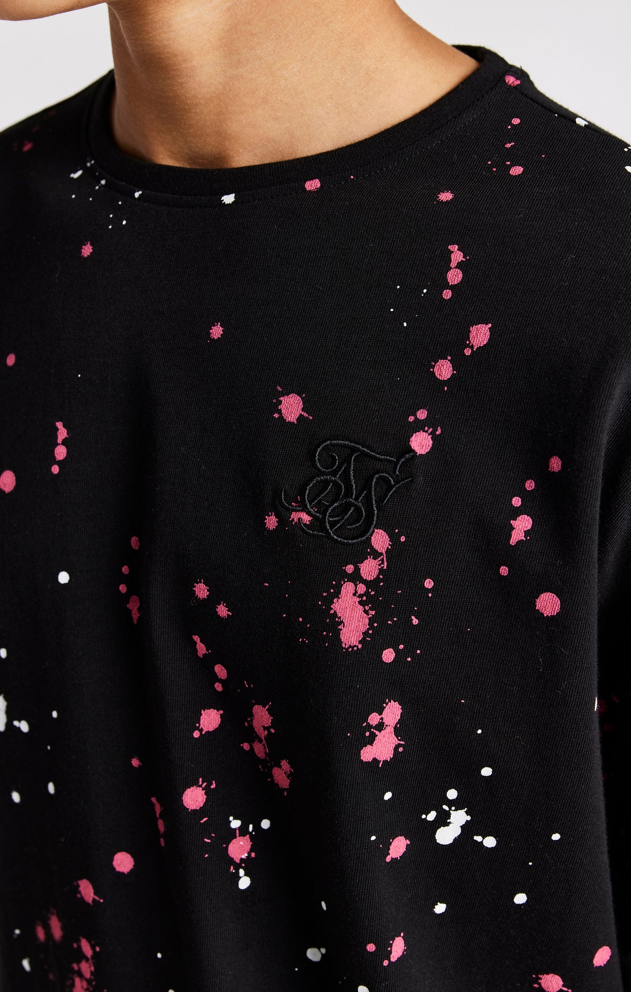 Boys Black Paint Splatter Oversized T-Shirt (1)