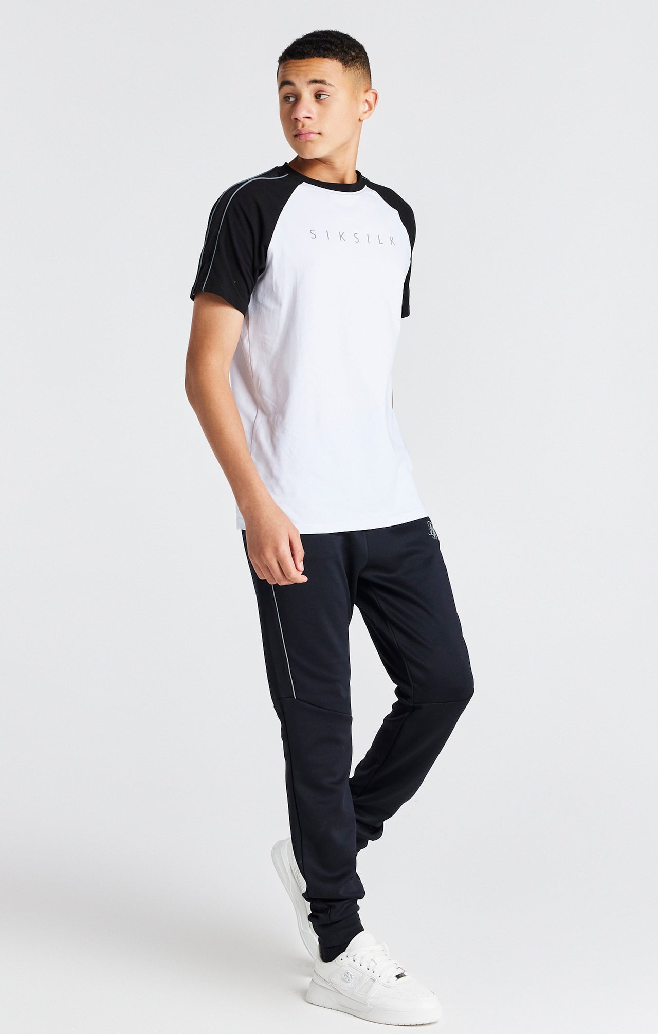 Boys White Raglan T-Shirt (3)