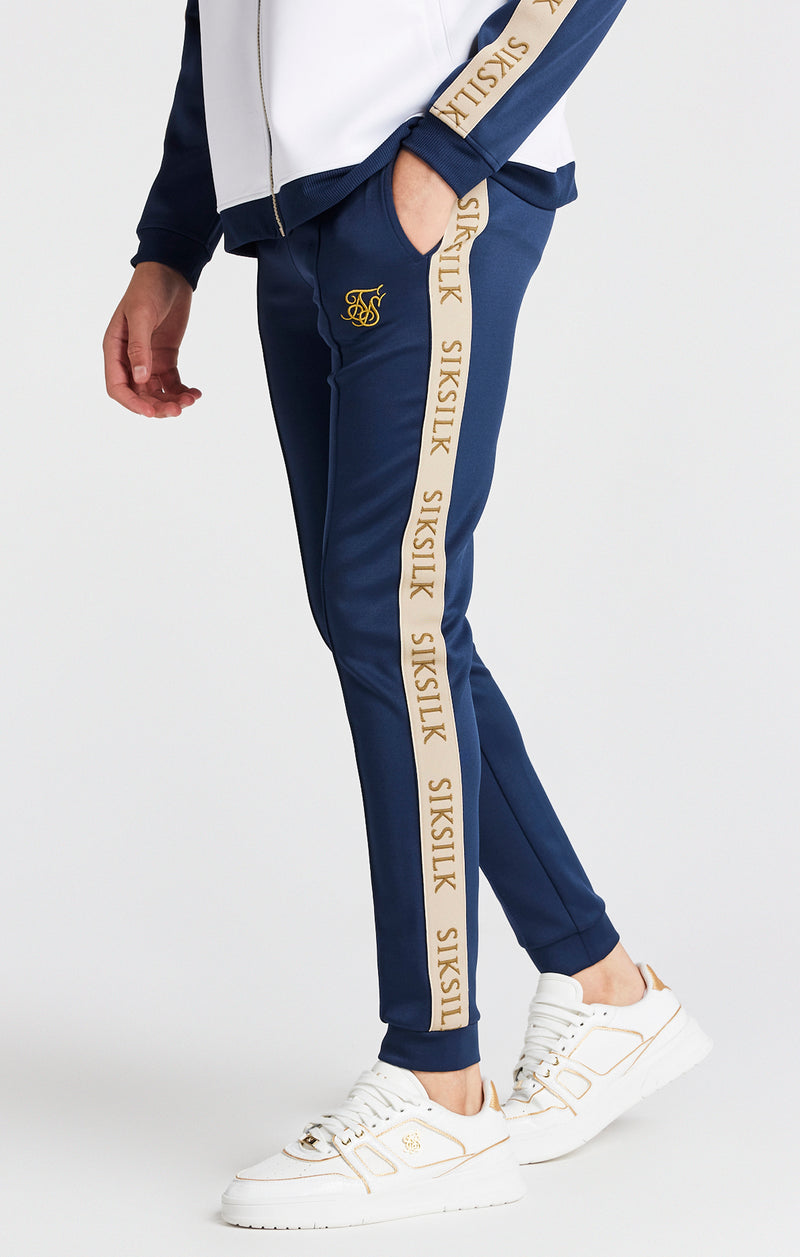 Boys Navy Retro Pleated Track Pant