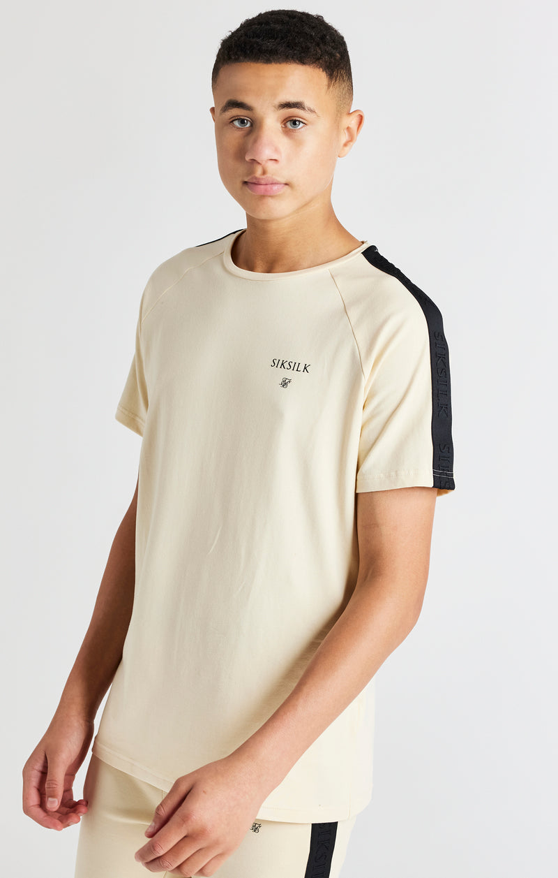 Boys Beige Taped Raglan T-Shirt