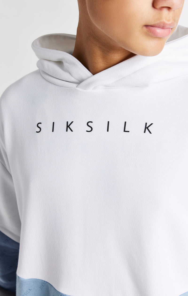 Boys White Cut And Sew Hoodie (1)