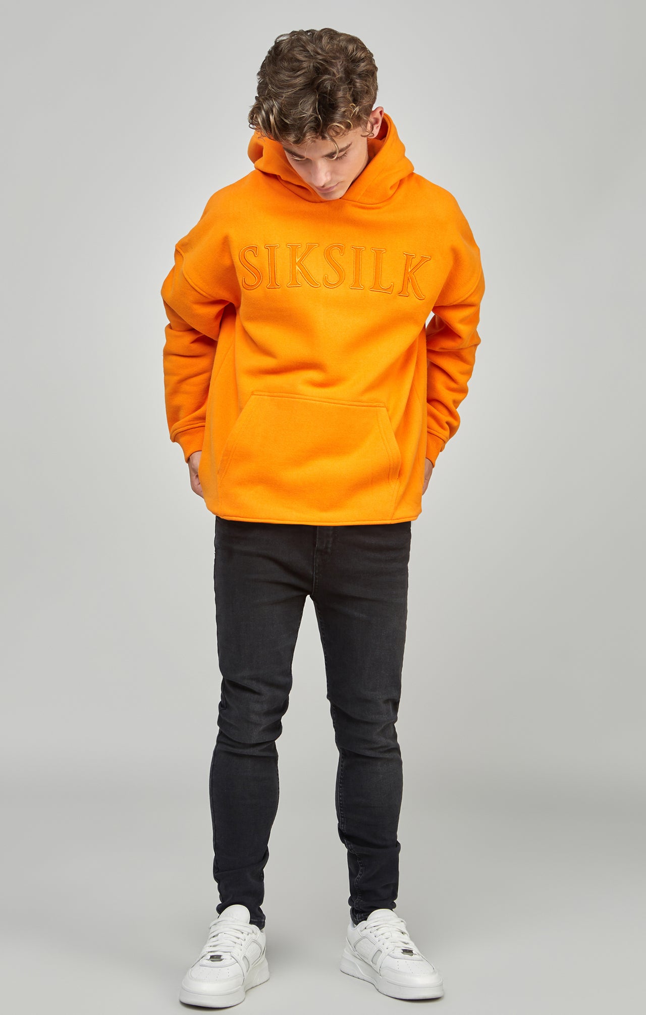Boys Orange Applique Relaxed Fit Hoodie (2)