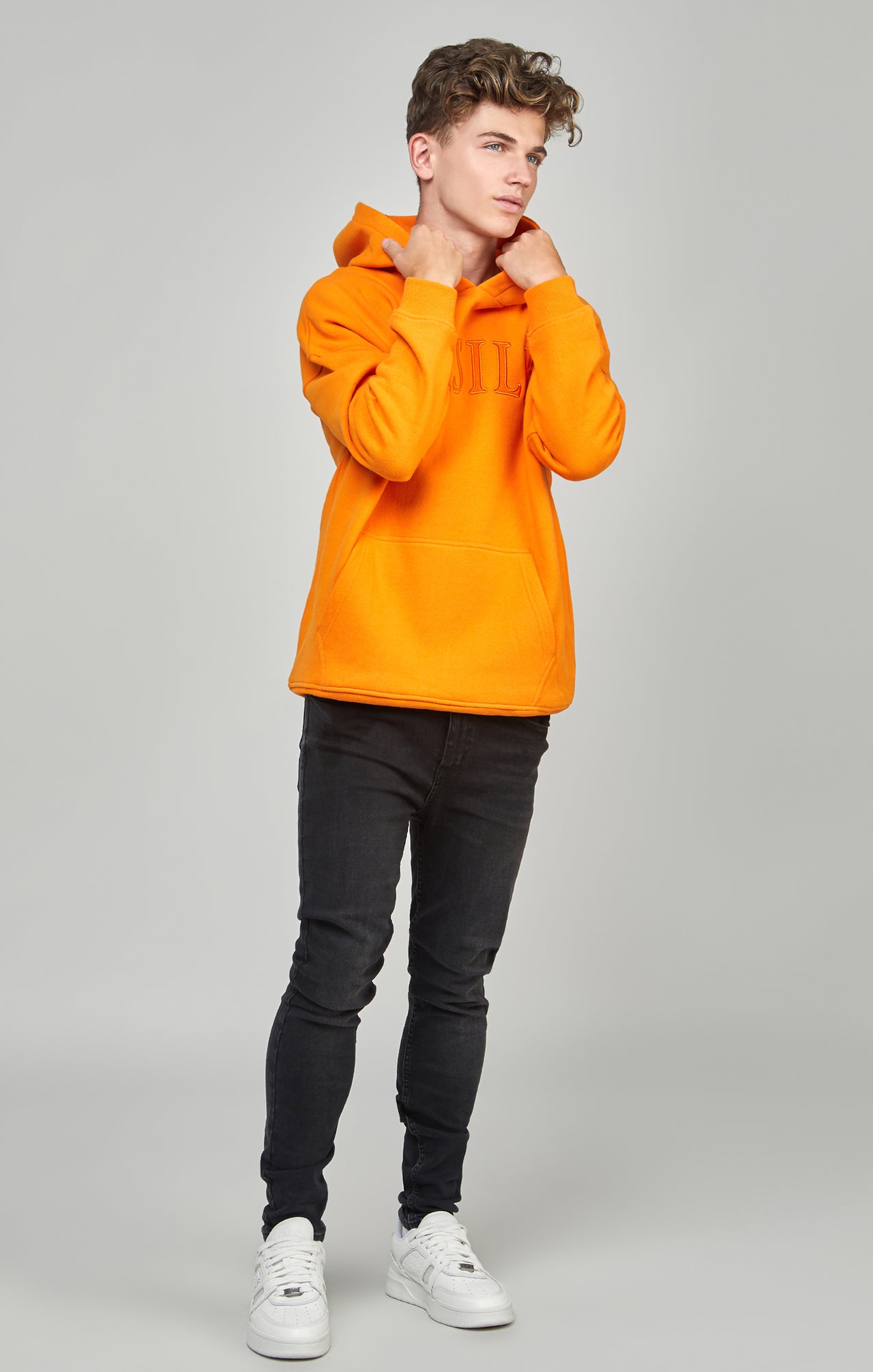 Boys Orange Applique Relaxed Fit Hoodie (3)