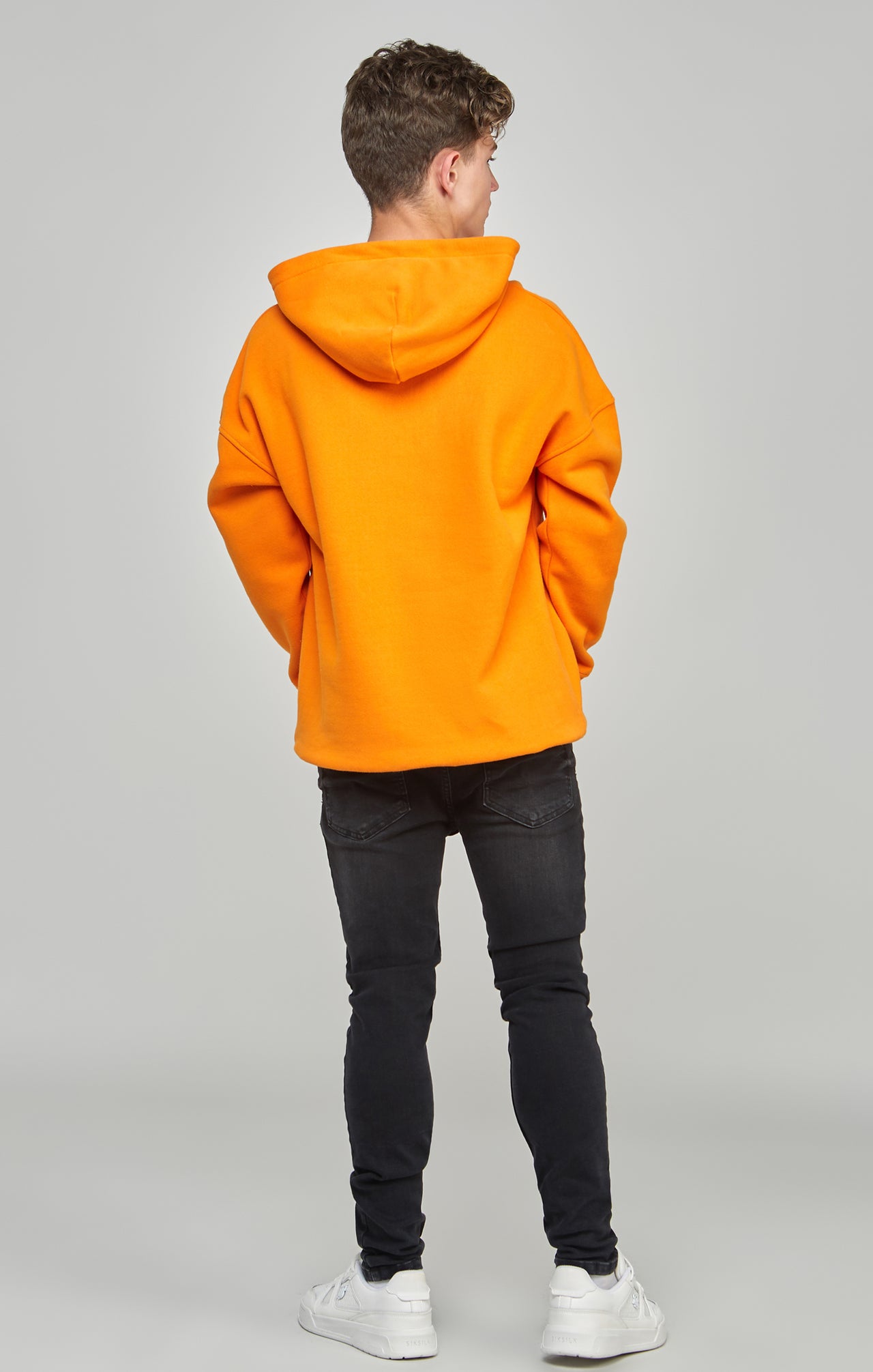 Boys Orange Applique Relaxed Fit Hoodie (4)
