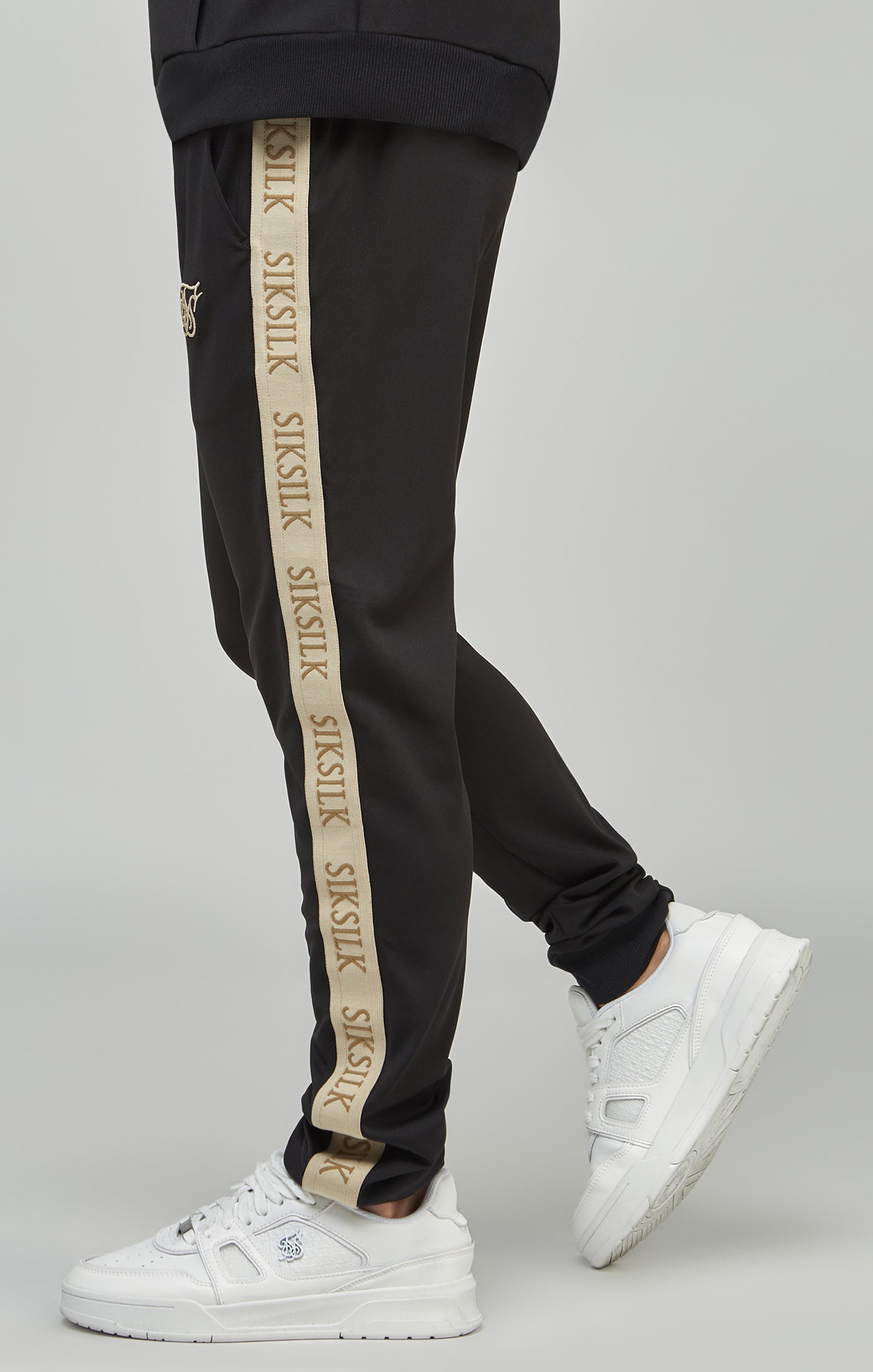 Boys Black Taped Skinny Joggers