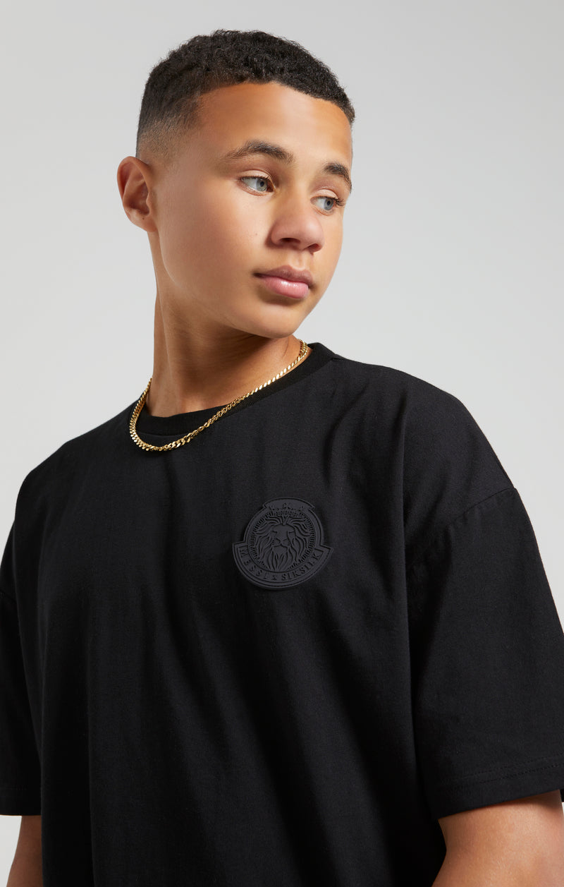 Boys Messi x SikSilk Black Lion Graphic Oversized T-Shirt (1)