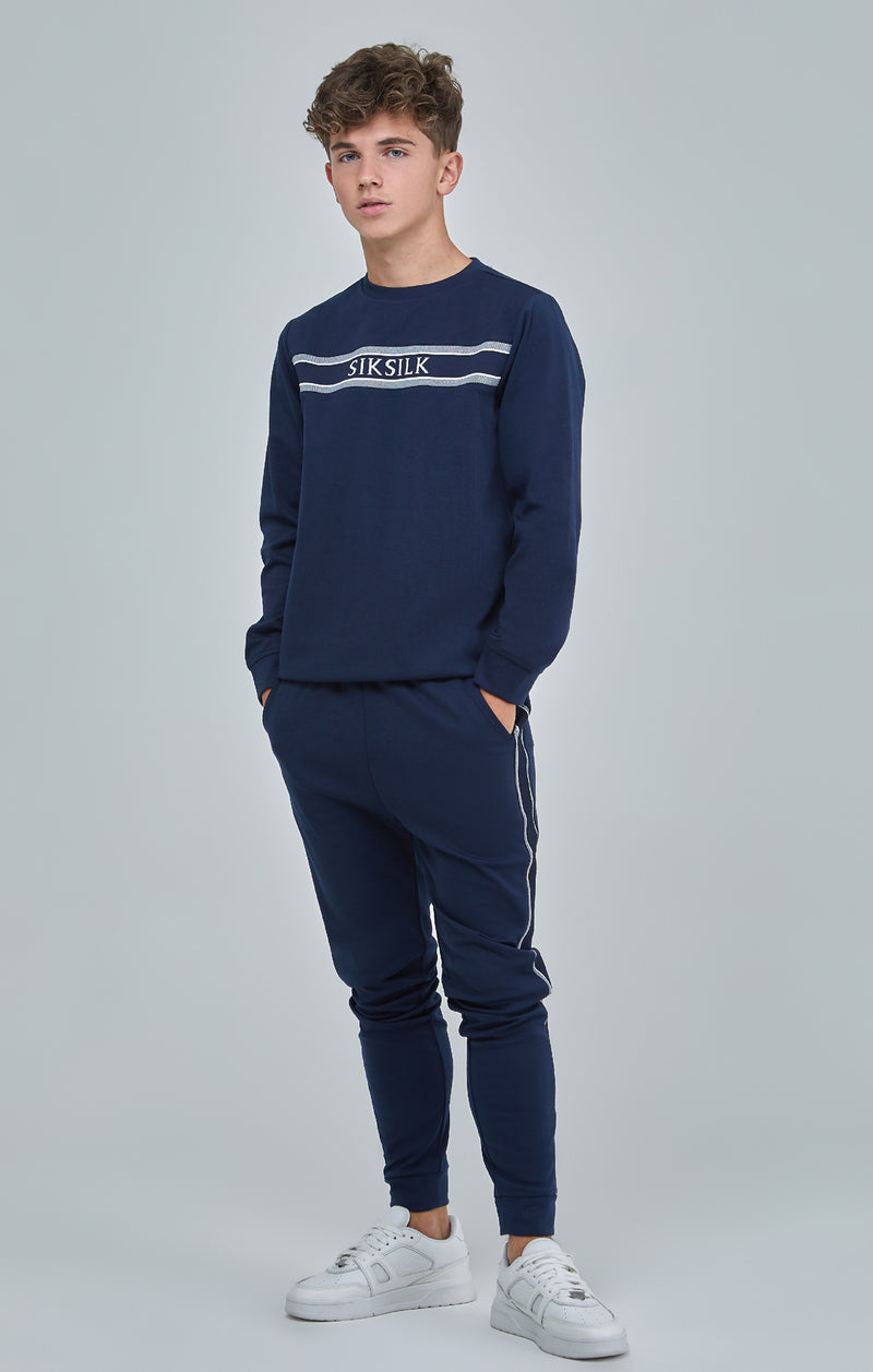 Boys Navy Panel Detail Sweatshirt (1)