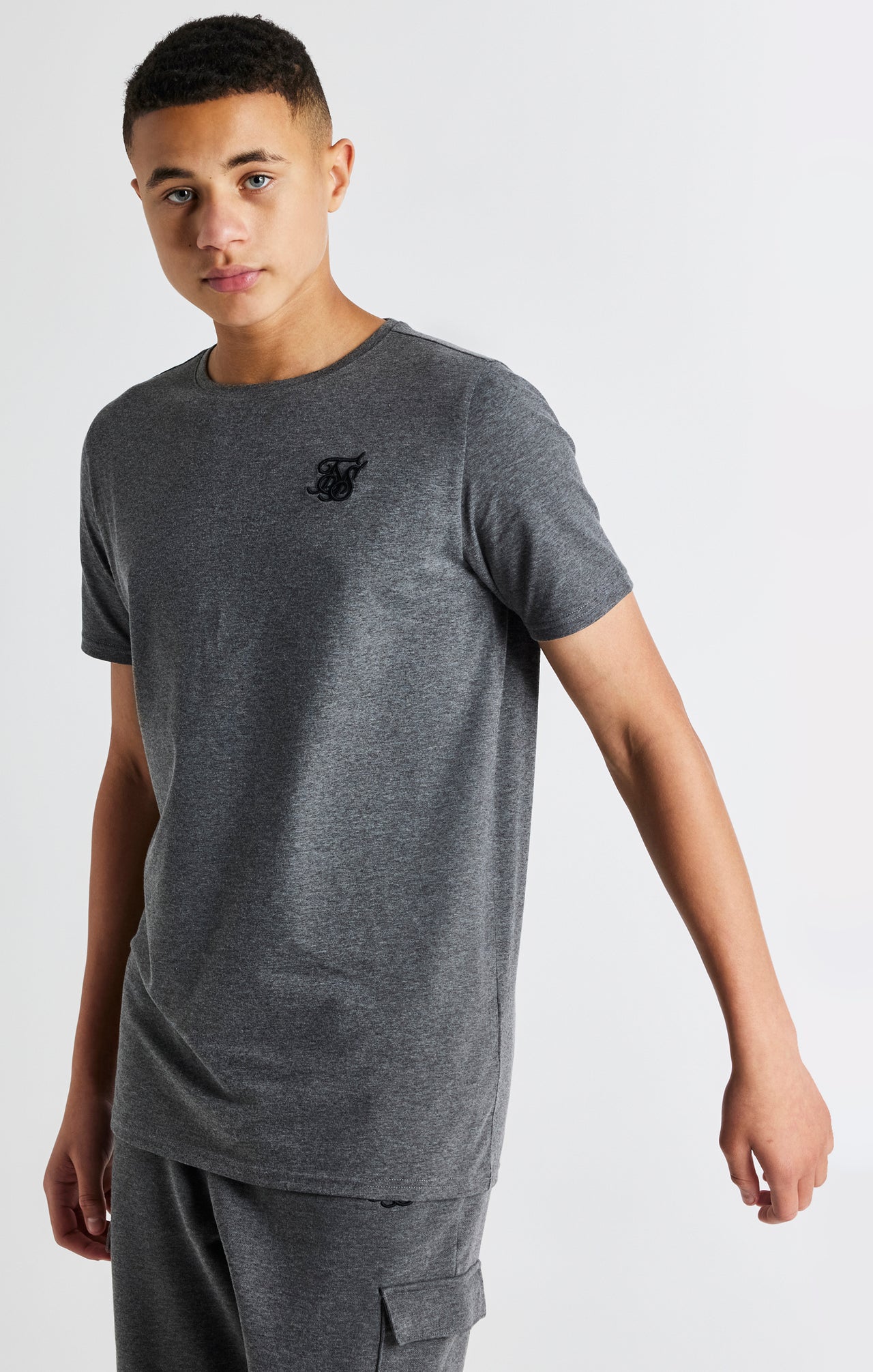 Boys Dark Grey Marl Short Sleeve T-Shirt