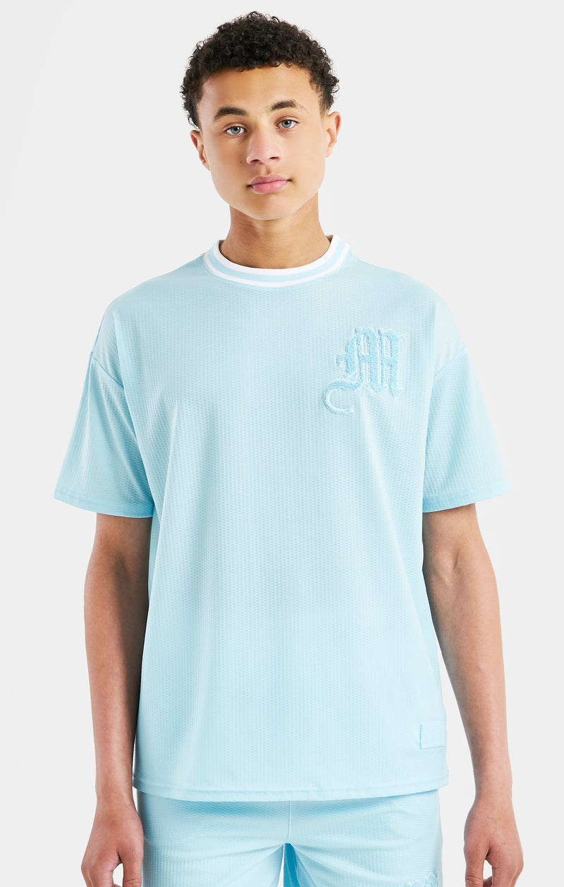Messi x SikSilk Logo Drop Shoulder Tee - Blue