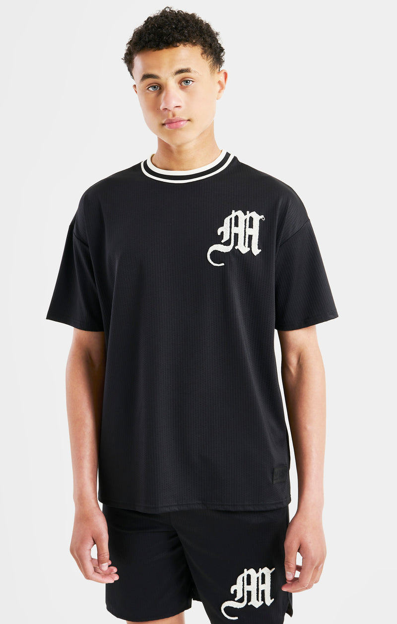 Messi X SikSilk Logo Drop Shoulder Tee - Black