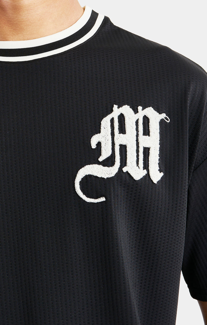 Messi X SikSilk Logo Drop Shoulder Tee - Black (1)