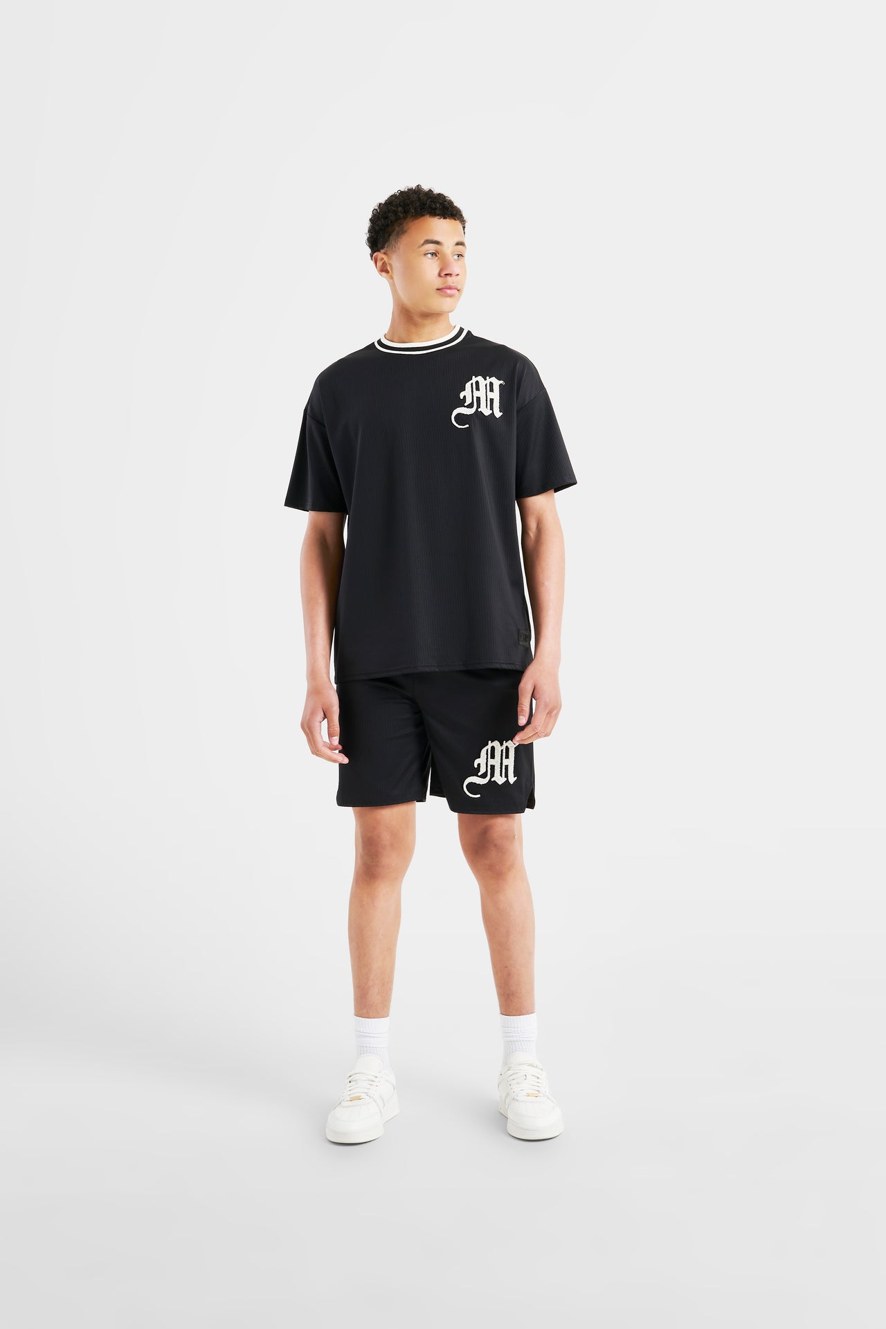 Messi x SikSilk Logo Loose Fit Shorts - Black (2)