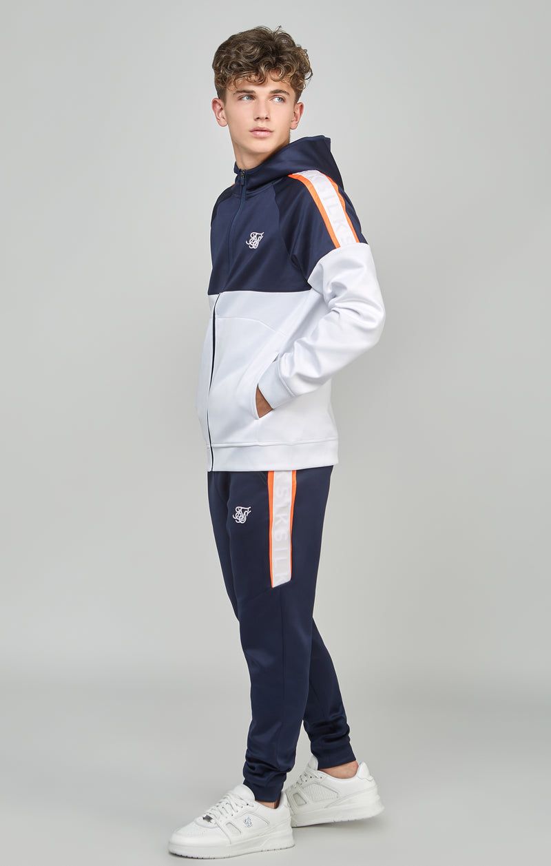 Boys Navy Cut & Sew Panel Tracksuit