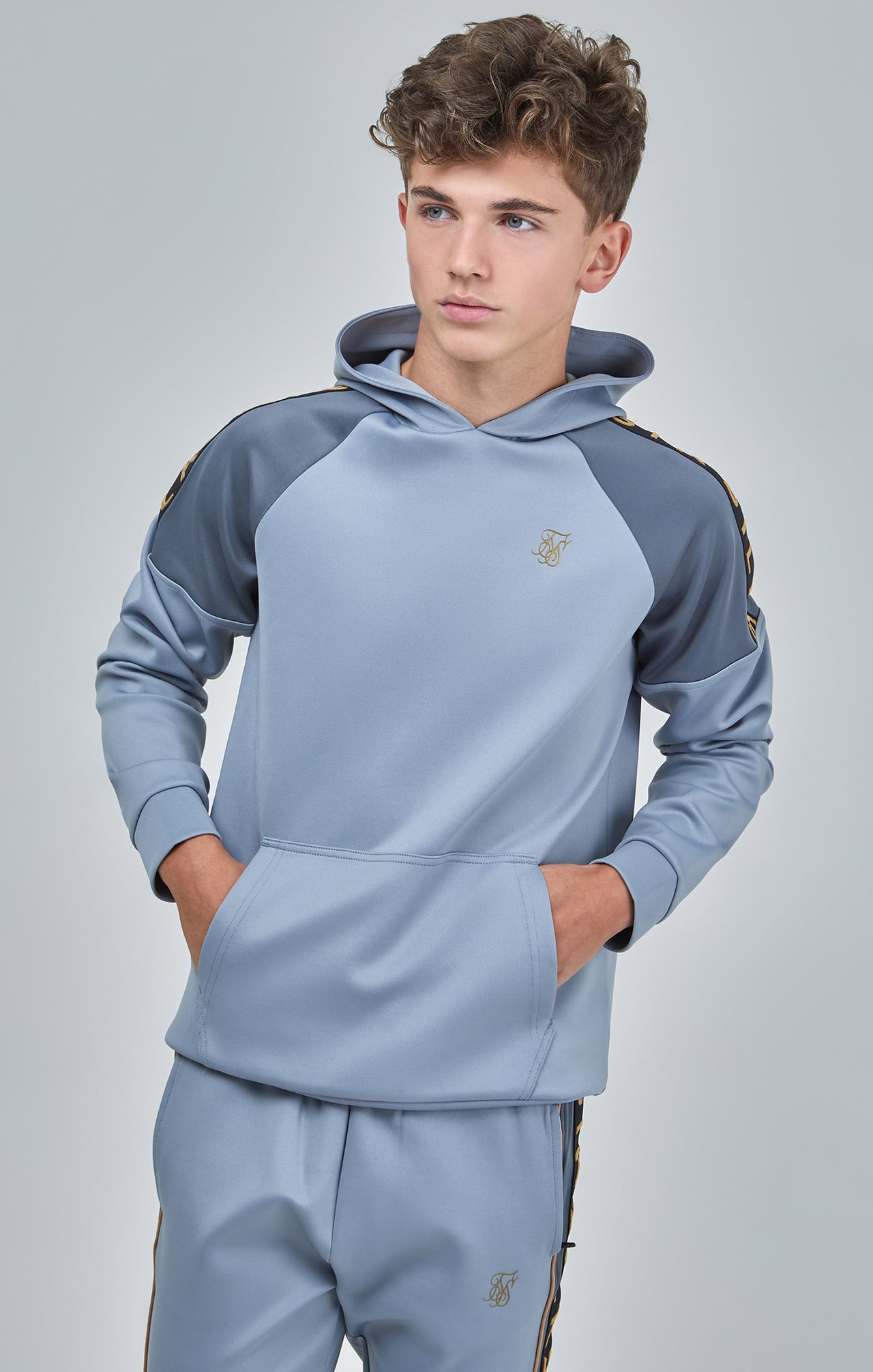 Boys Grey Taped Tracksuit (1)