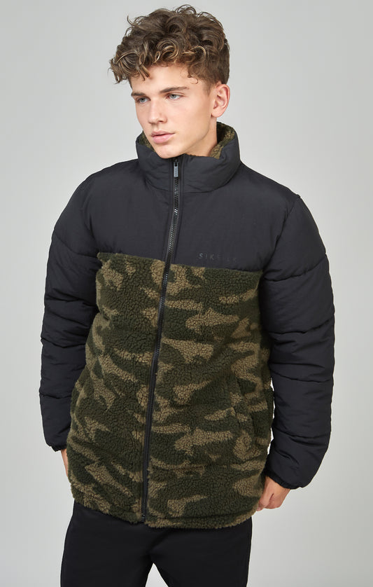 Boys Camo Borg Puffer Jacket