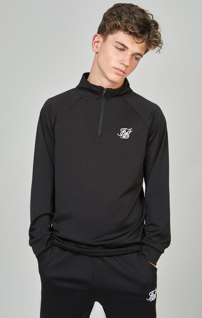 Boys Black 1/4 Zip & Jogger Tracksuit (1)