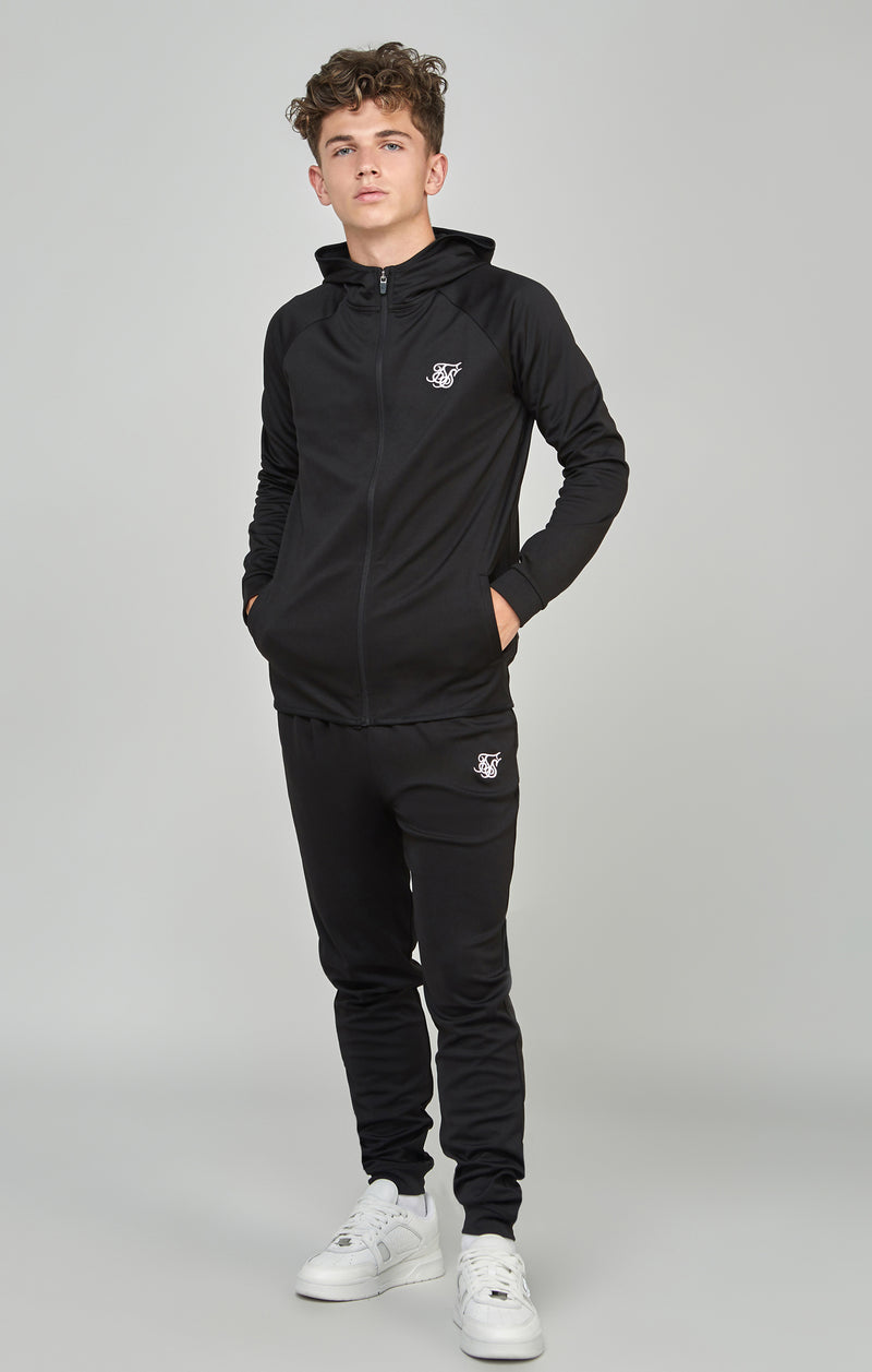 Boys Black Zip Thru & Jogger Tracksuit