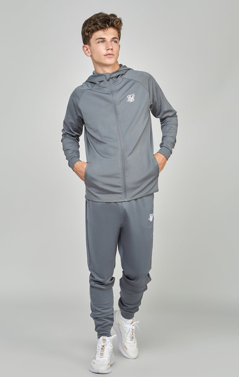 Boys Grey Zip Thru & Jogger Tracksuit