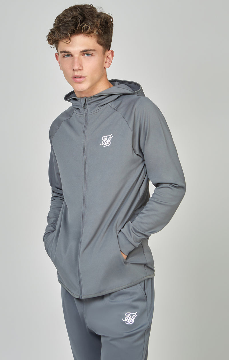 Boys Grey Zip Thru & Jogger Tracksuit (1)