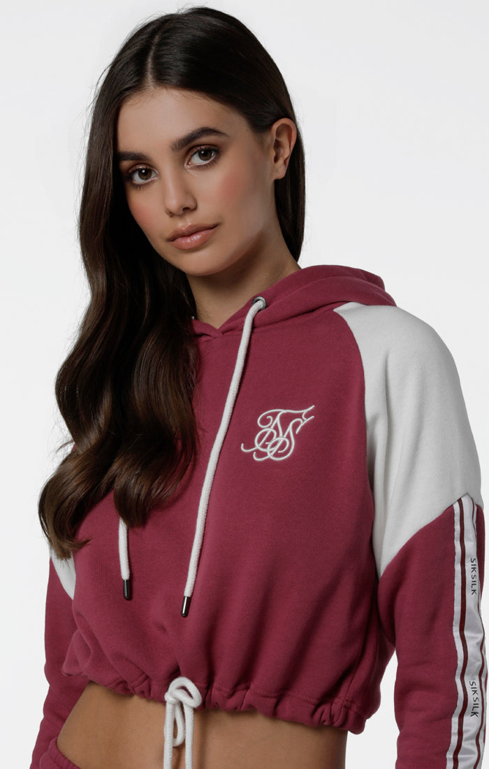 SikSilk Cropped Panel Hoodie – Malaga