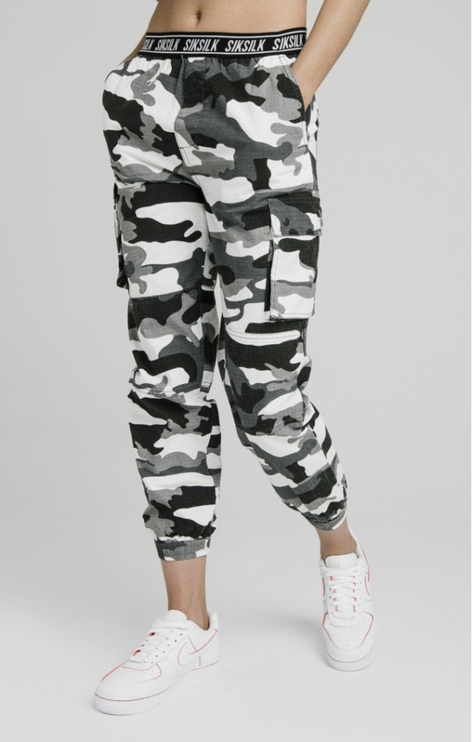 SikSilk Ripstop Camo Pants - Black Camo