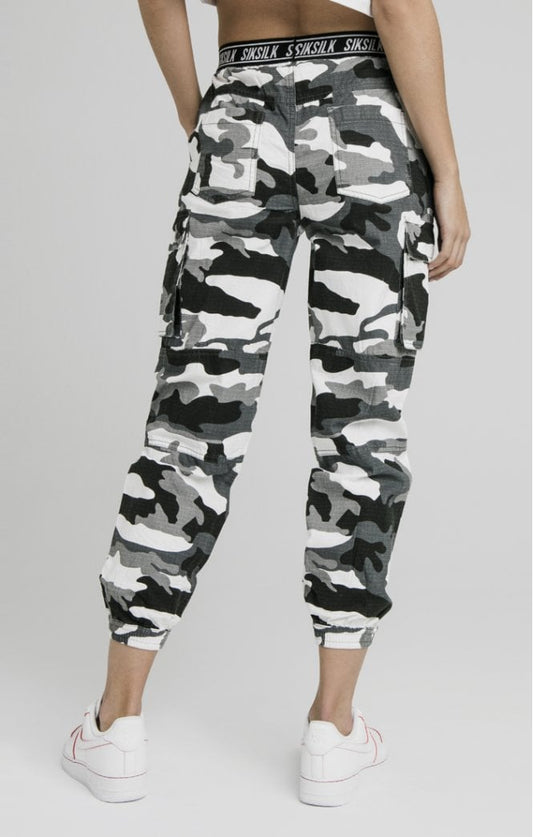SikSilk Ripstop Camo Pants - Black Camo