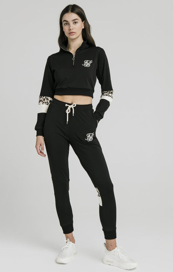 Load image into Gallery viewer, SikSilk Quarter Leopard Track Top – Black (2)