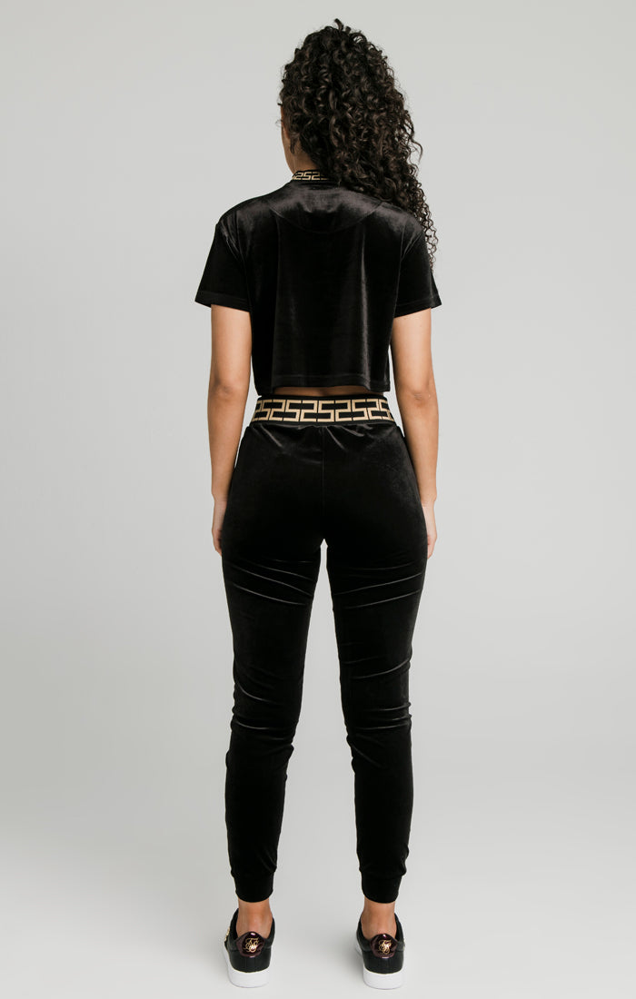 Black Velour Crop T-Shirt (4)