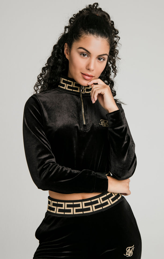 Black Velour Track Top