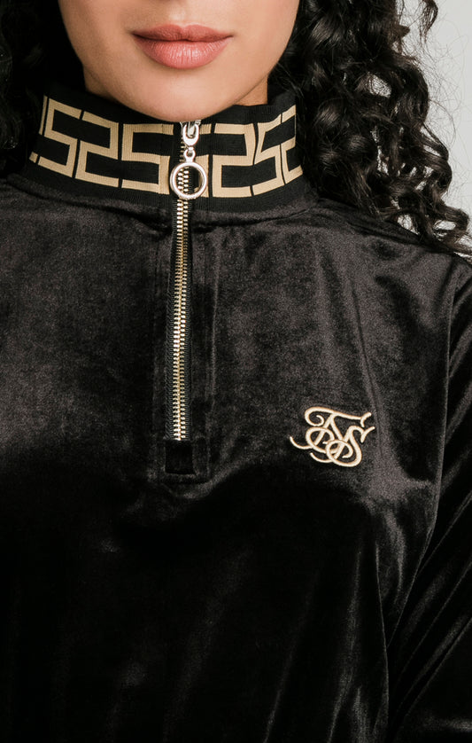 Black Velour Track Top