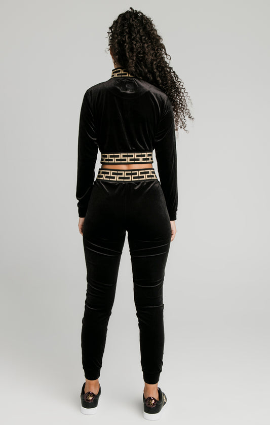 Black Velour Track Top