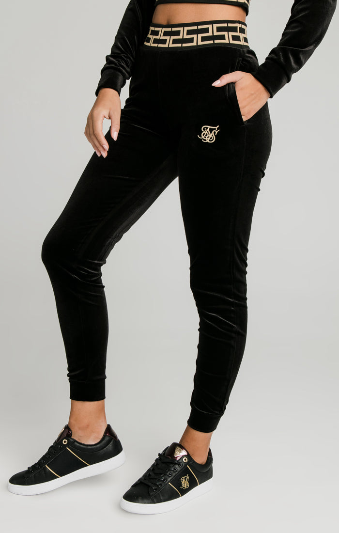 Black Velour Track Pant