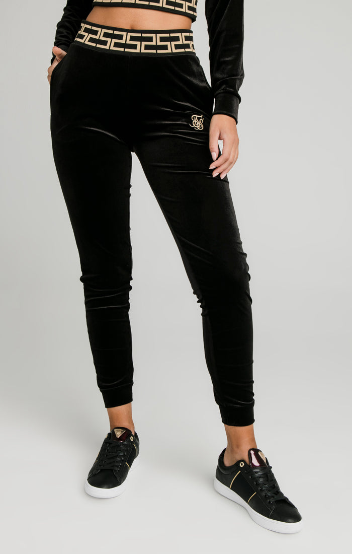 Load image into Gallery viewer, Black Velour Track Pant (2)