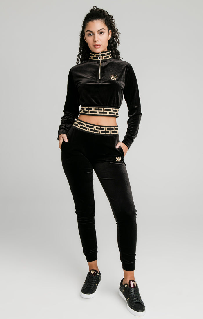 Load image into Gallery viewer, Black Velour Track Pant (3)